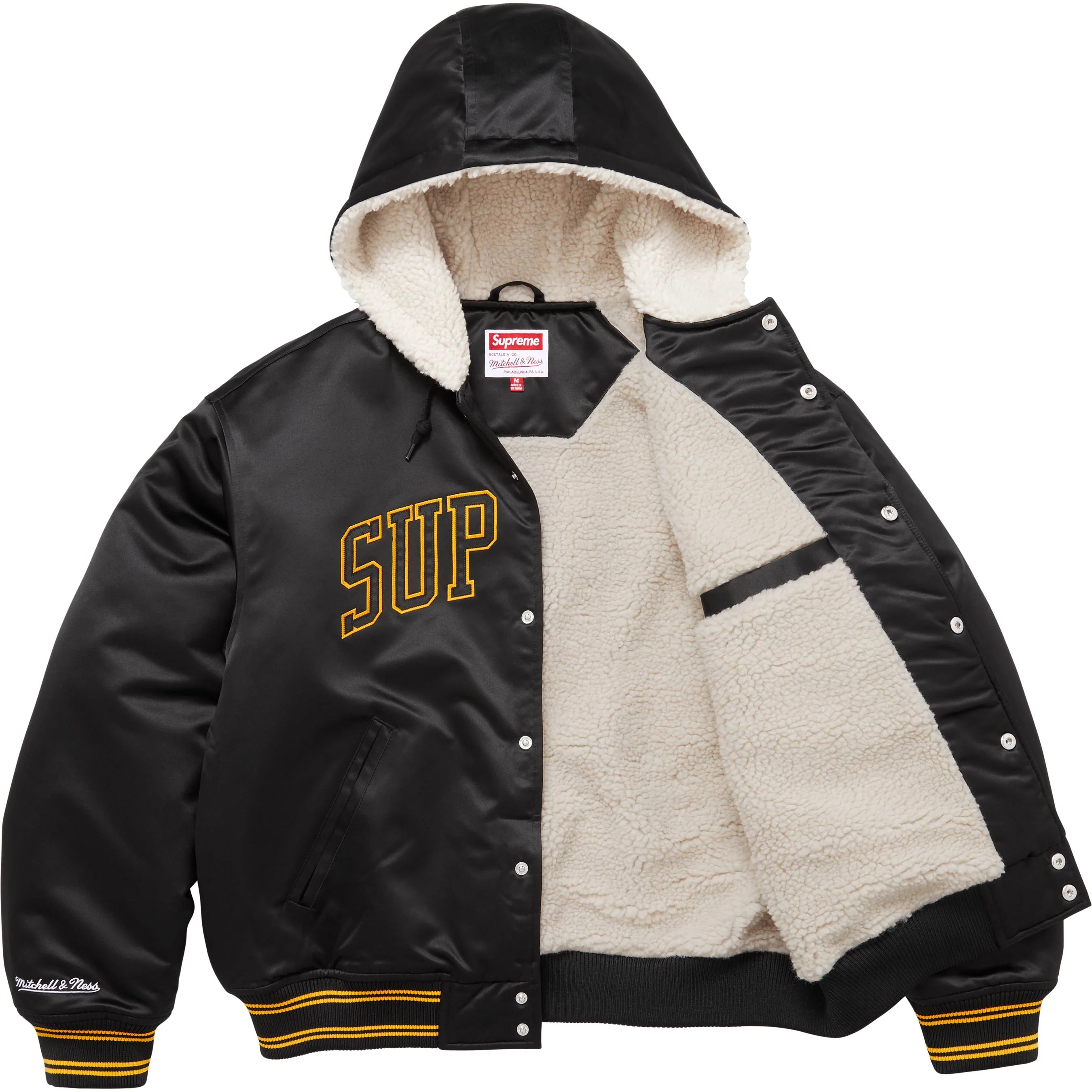 Supreme®/Mitchell & Ness® Lined Hooded Satin Varsity Jacket view 6